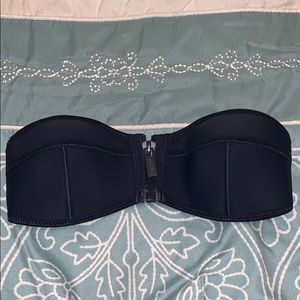 Triangl Leather Black Bikini Top